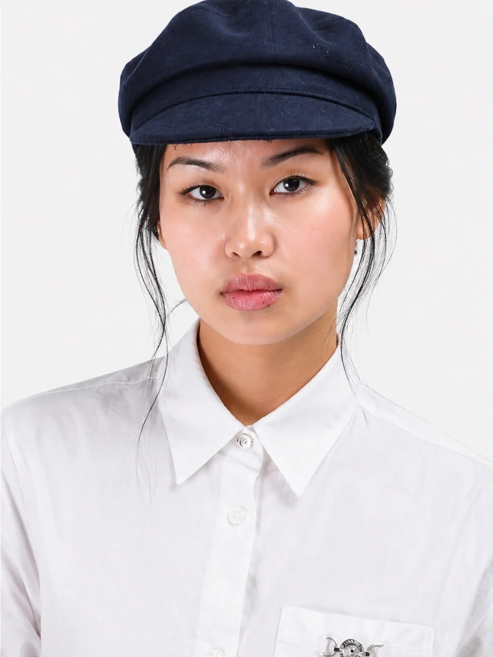 Isabel Marant “Evie” Baker Boy Cap - Navy - Wool/Cashmere Blend